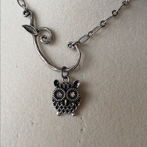 Silver Owl Pendant Necklace